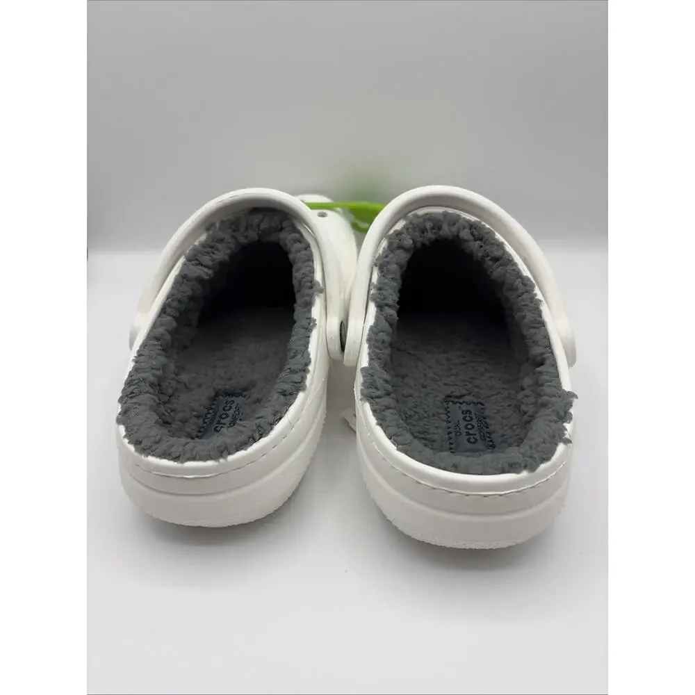 CROCS Classic Lined Clogs Men’s Size 7 Women’s 9 White NWT 203591-10M